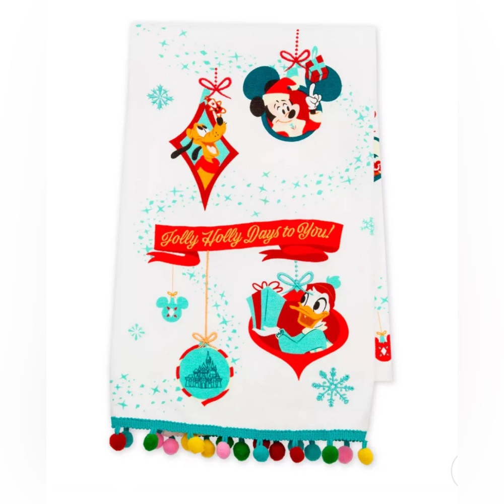2023 Disney Parks Christmas Mickey Mouse Friends Holiday Kitchen Towel. NWT